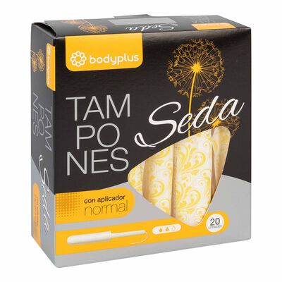 Tampón con aplicador Bodyplus seda 20 uds normal