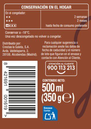 Helado Alipende 500ml chocolate brownie 
