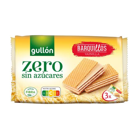 Barquillo relleno crema vainilla s/azúcar Gullón 180g