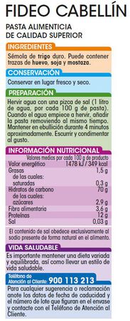 Fideo Alipende 1kg cabellín