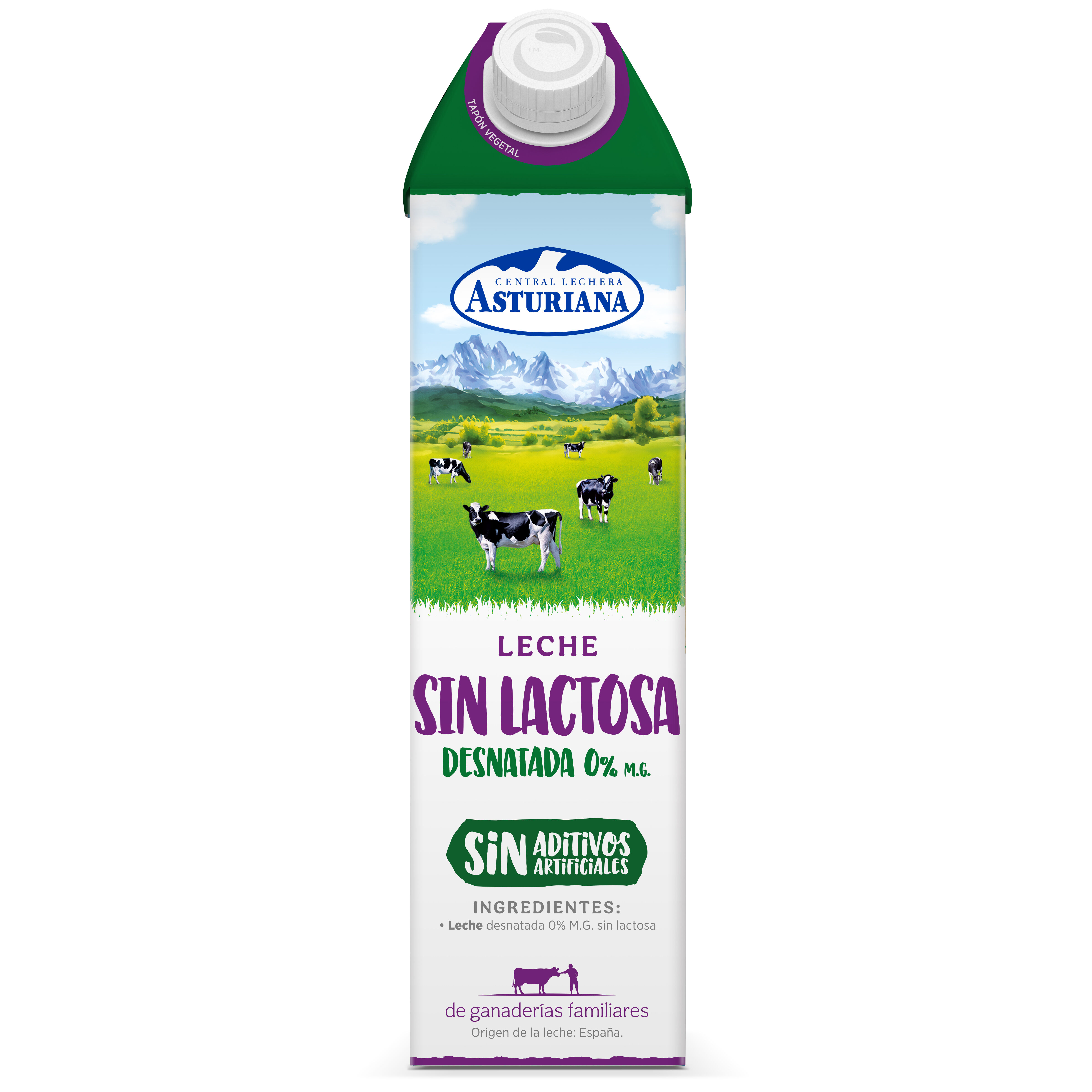 Leche sin lactosa 0,0% MG Asturiana 1l desnatada