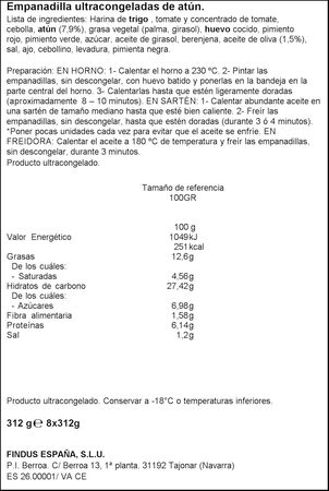 Empanadillas La Cocinera 312g at&uacute;n