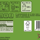 Bolsas de basura Lanta 10 uds 120 litros sacos de jardín