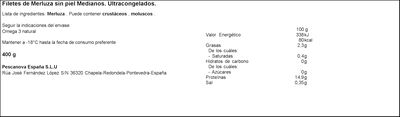 Filetes de merluza sin piel Pescanova 400g