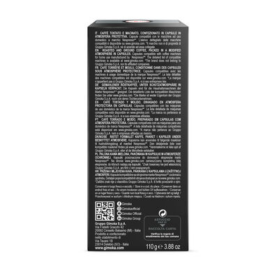 C&aacute;psulas de caf&eacute; compatibles con Nespresso espresso ristretto intensidad 11 Gimoka 20 c&aacute;psulas
