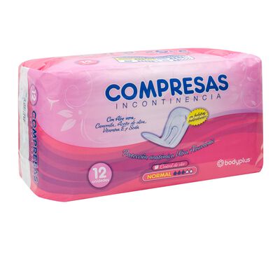 Compresas de incontinencia leve Bodyplus 12 uds normal