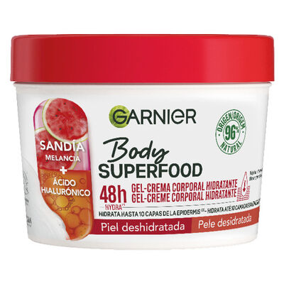 Crema Corporal Garnier 380Ml Con Sandia Y Ácido Hialurónico Piel Deshidratada