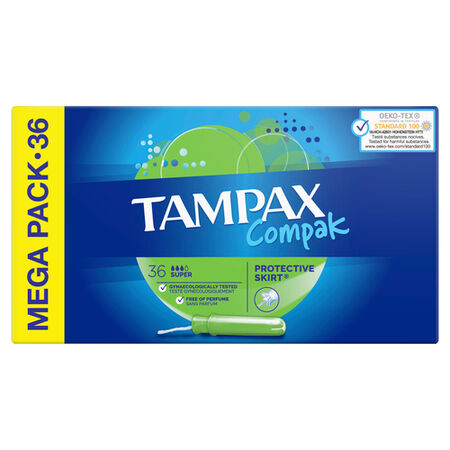 Tampón con aplicador Tampax Compak 36 uds super
