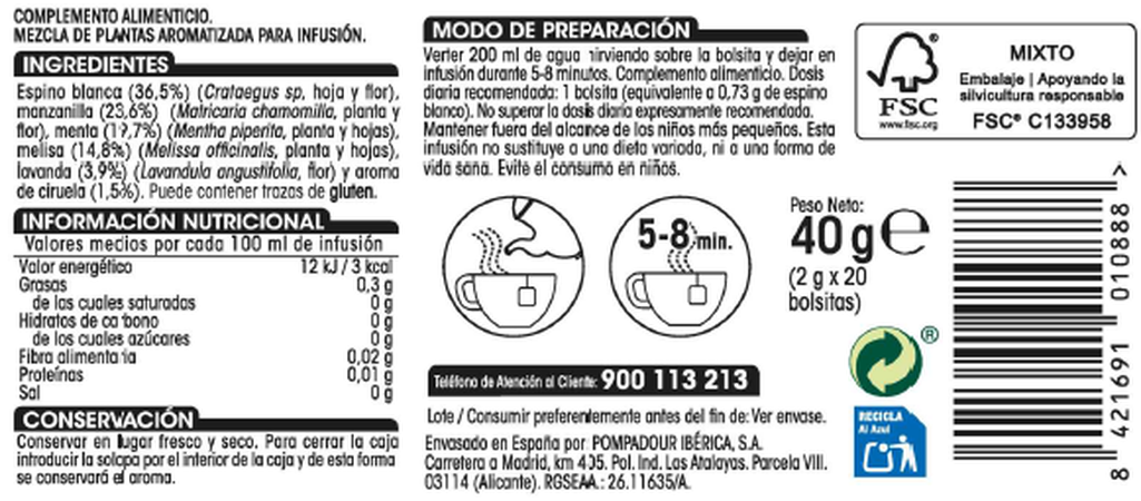 Infusión Alipende 20u sueño