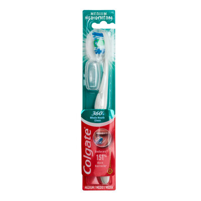 Cepillo de dientes Colgate 360 medio elimina las bacterias bucales