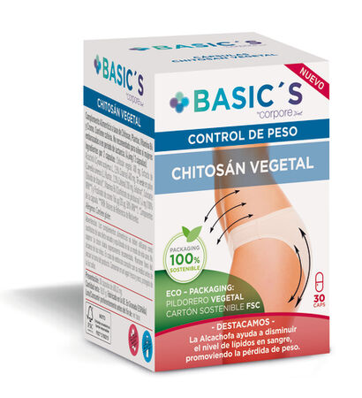 Chitosán vegetal Basic'S 30 cápsulas con alcachofa
