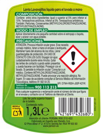 Lavavajillas Lanta 1,3l
