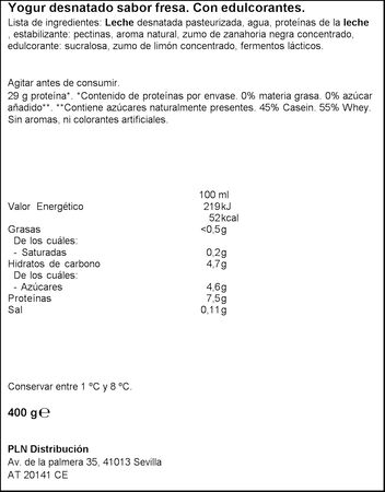 Yogur Líquido Proteina Margui 400gr Fresa