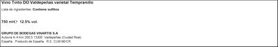 Vino tinto DO Valdepe&ntilde;as Se&ntilde;or&iacute;o los Llanos tempranillo