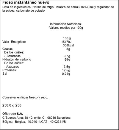 Noodles al huevo Soubry 250g