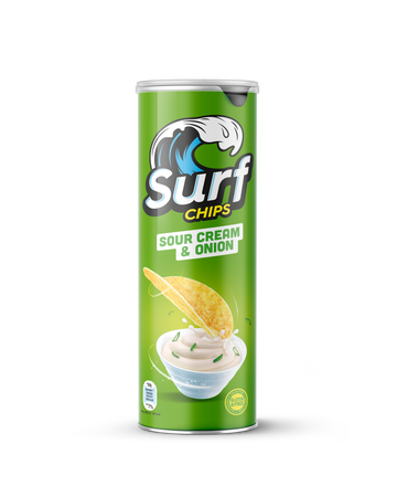 Snack de patata con sabor sour cream Surf Chips 160g