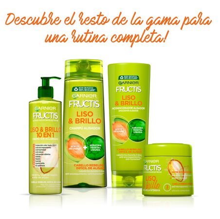 Champú fortificante Fructis 380ml liso&brillo