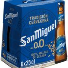 Cerveza sin alcohol San Miguel 0,0% pack 6 botellas 25cl