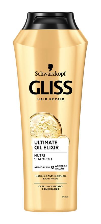 Champu Gliss 250ml Oil Nutritive Nutritivo Cabello Muy Seco, Áspero Y Quebradizo