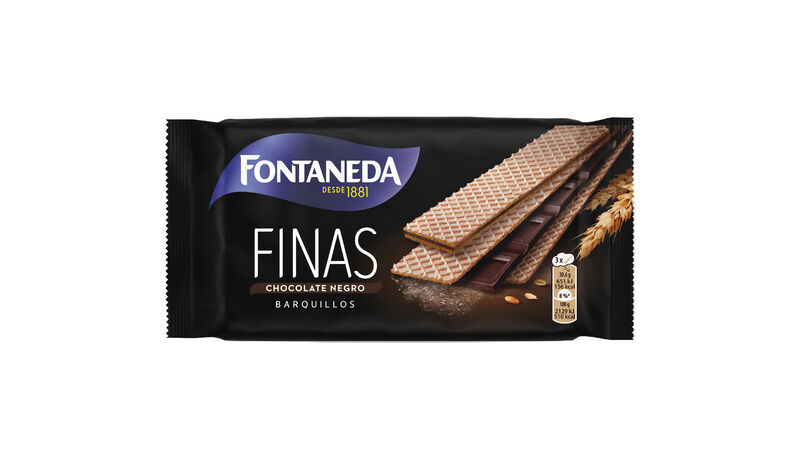 Galleta barquillo de chocolate negro Fontaneda 92g