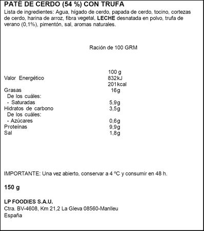 Paté a la trufa La Piara 2 unidades