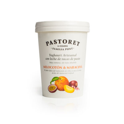 Yogur artesano Pastoret 500gr Melocotón y maracuyá