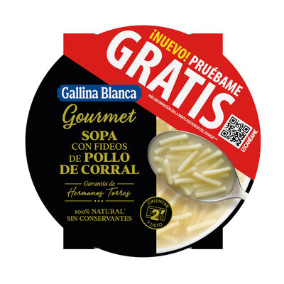 Sopa gourmet con pollo de corral y fideos Gallina Blanca 300g