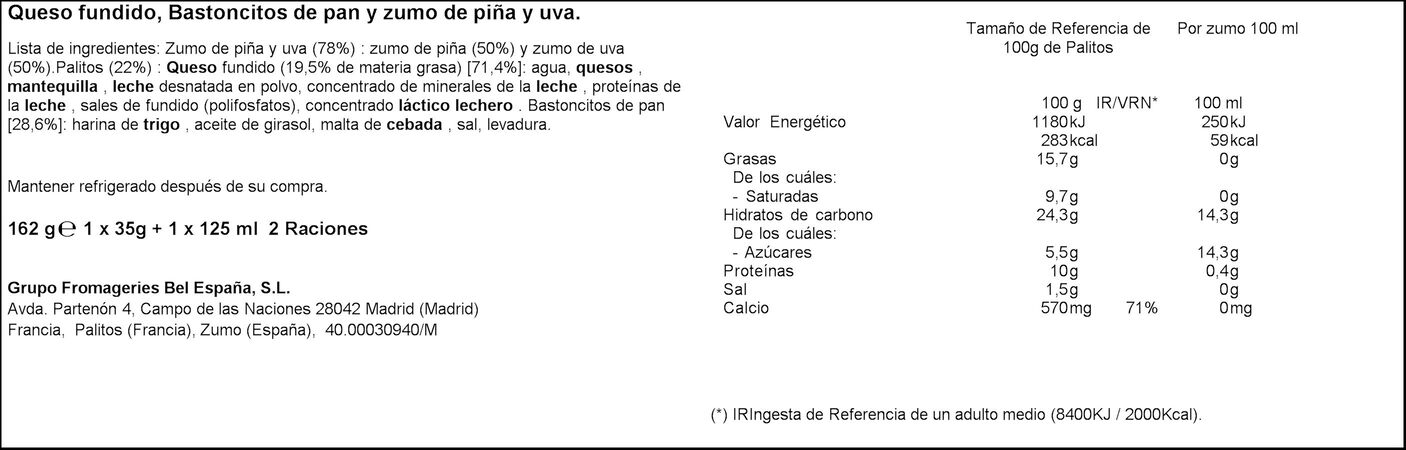 Queso en palitos La Vaca Que Ríe 162g