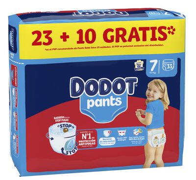 Pañal Dodot pants 23+10ud talla 7 33 ud