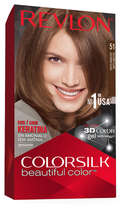 Tinte de cabello sin amon&iacute;aco Revlon Colorsilk n&ordm; 51 casta&ntilde;o claro