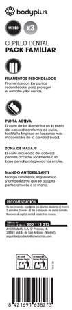 Cepillo Dental Bodyplus Pack-3 Medio