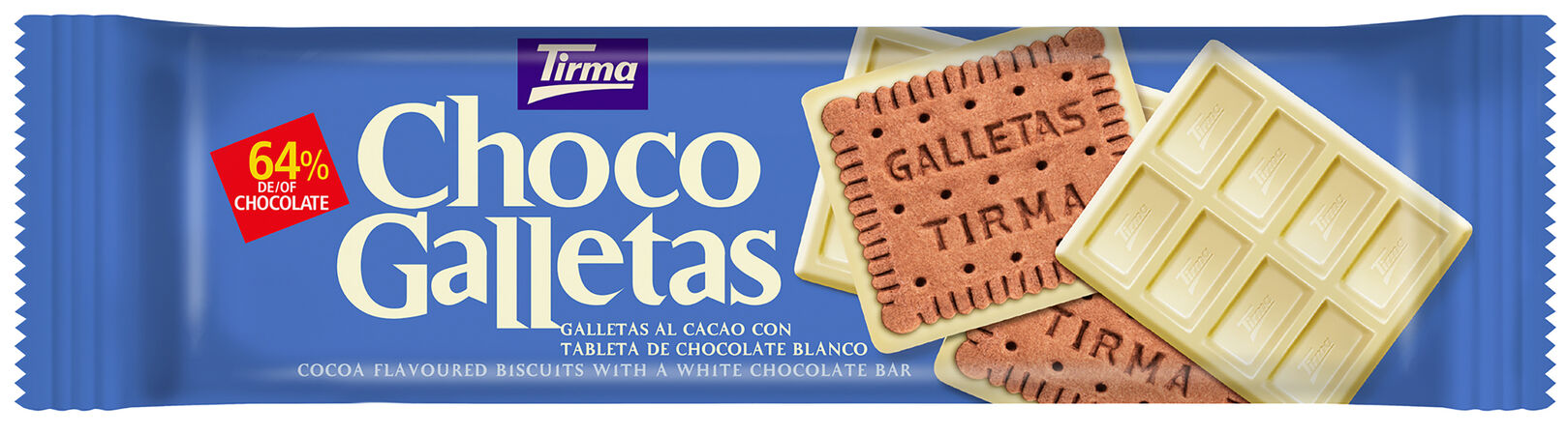 Galletas con tableta de chocolate blanco Tirma 160g