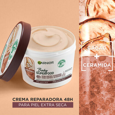 Crema Corporal Garnier 380Ml Con Cacao Y Ceramida Piles Muy Secas
