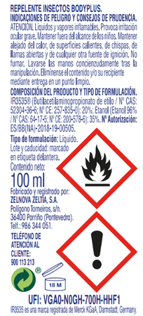 Repelente mosquito Bodyplus 100ml