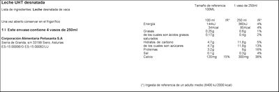 Leche Asturiana 1l desnatada