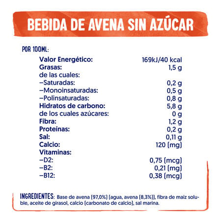 Alpro Avena sin azúcar 1L