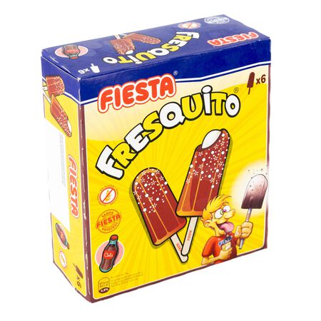 Helado Fiesta Fresquito 6 unidades polo sabor coca cola y pica pica