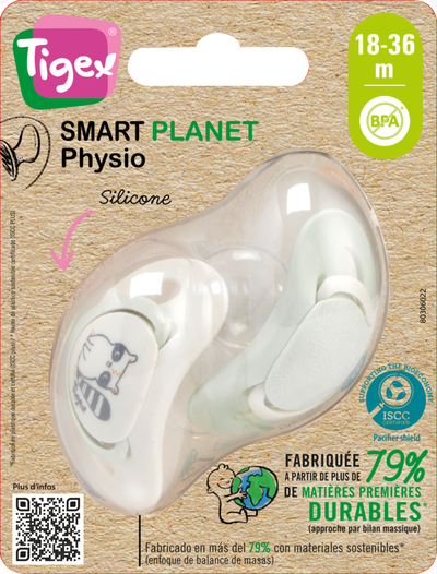 Chupete silicona Tigex smart planet 18-36-meses pack 2