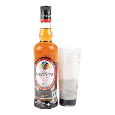 Ron añejo Negrita 70cl + 3 vasos