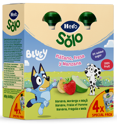Pouch Hero manzana y pl&aacute;tano 4x100g