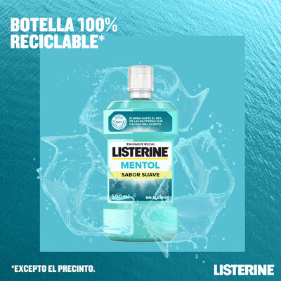 Enjuague bucal sin alcohol suave Listerine 500ml mentol