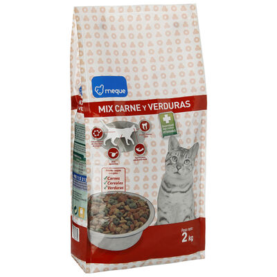 Alimento completo para gato Meque carne y verdura 2kg