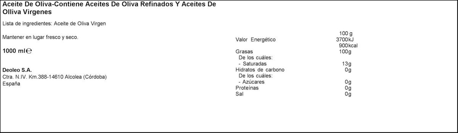 Aceite de oliva Carbonell botella 1l sabor