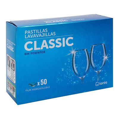 Detergente en pastillas para lavavajillas Lanta 50 uds classic