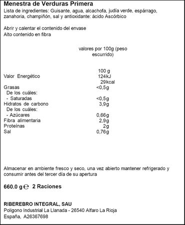 Menestra de verduras Gvtarra 450g