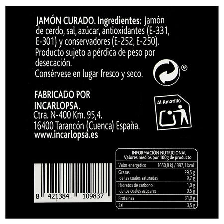 Jamón curado Terra Domine al corte
