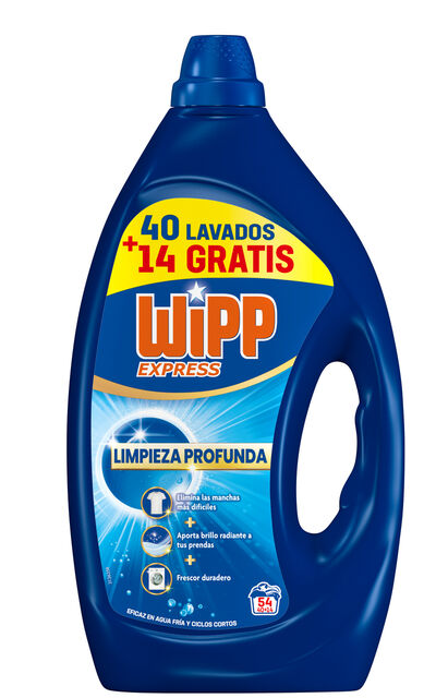 Detergente l&iacute;quido limpieza profunda Wipp Express 40+14 lavados