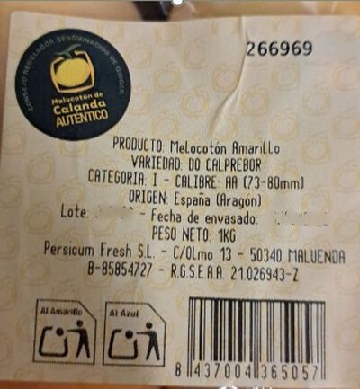 Melocoton Amarillo Do Calanda 1k
