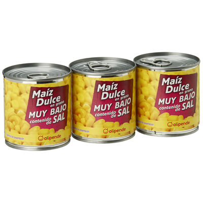 Ma&Iacute;z dulce muy bajo en sal Alipende 3 unidades