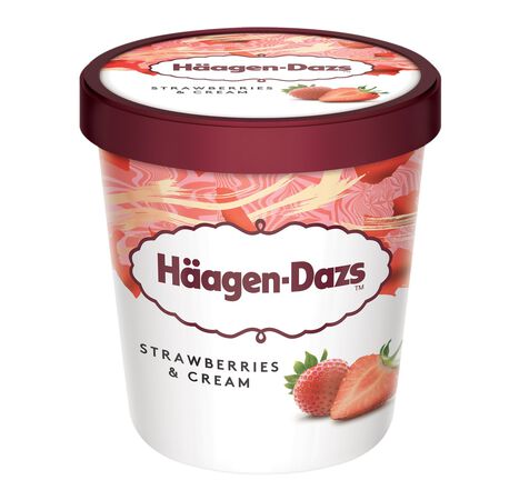 Helado en tarrina Häagen-Dazs 460ml strawberry&cream